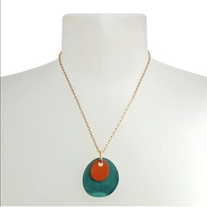 Robert Lee Morris Soho Multicolor Layered Disc Pendant Necklace New